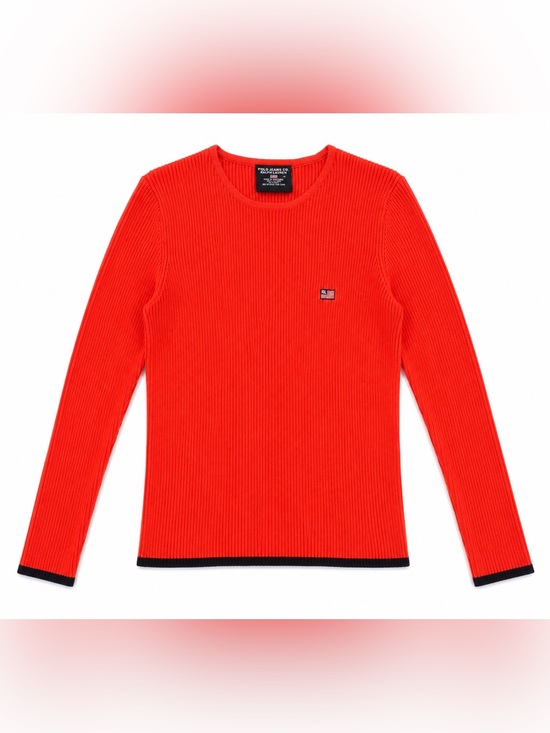 Ralph Lauren Sweaters - Vintage Ralph Lauren Polo Jeans Co. Orange Ribbed Cotton Sweater Medium